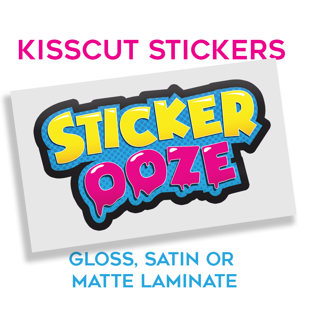 Kisscut stickers - Gloss, Satin or Matte Laminate with transfer